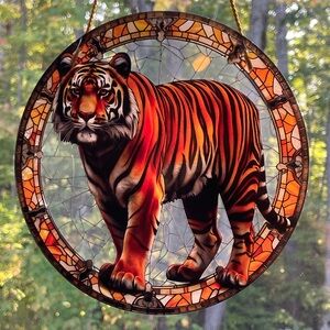 Suncatcher Acrylic Tiger Wildlife Animal Home Decor Birthday Christmas Gift